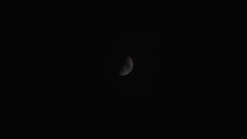 Half-moon with sky during dusk. moon background video
