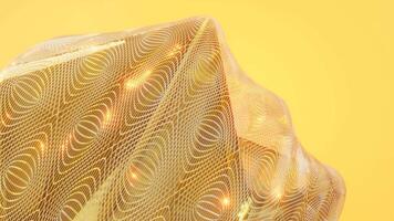 3d render, Abstract shape gold colors background animation video