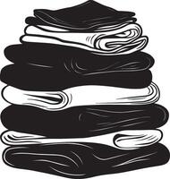 Folded clothes stack clean simple silhouette black vector