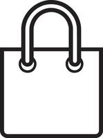 Modern shopping bag icon clean simple icon linear black vector