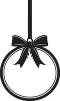 Round circle Sale tag with ribbon hanging clean simple icon black vector