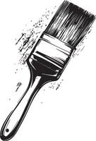 Paint brush clean simple outline black vector
