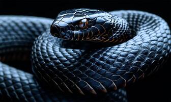 Capturing the texture of black snake photo