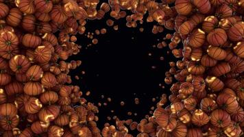 Halloween pumpkin transitions lanterns from outer edge in from outer edge out video