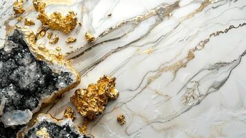 Abstract marble and gold texture background. Luxurious, elegant, and modern design great for various creative projects and digital applications. photo