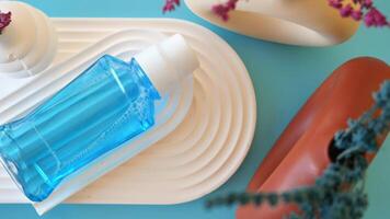 mouthwash liquid in a container on table video