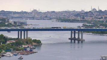 turkey istanbul 8 may 2024, A Beautiful Scenic View of a Majestic Bridge Spanning Over Water in a Cityscape Setting video