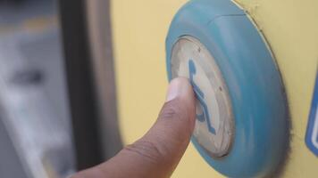 Push To Open Disabled Button In a Metro Train . video