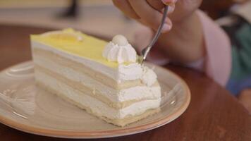 A Delicious and Beautiful Layered Cake with Creamy Frosting and Fresh Lemon Topping video