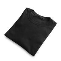 Blank t-shirt black template front and back view on clean background. Short Sleeve mock-up photo