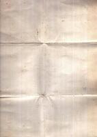Interesting texture of old paper, soiled and damaged, as well as darkened by time and use, on a white background. Unique vintage texture of old paper which is approximately 60-70 years old. photo