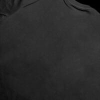 Blank t-shirt black template front and back view on clean background. Short Sleeve mock-up photo