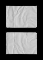 black and white cashier receipt paper. isolated, Crumpled receipt paper on white background with clipping path photo