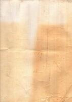 Interesting texture of old paper, soiled and damaged, as well as darkened by time and use, on a white background. Unique vintage texture of old paper which is approximately 60-70 years old. photo