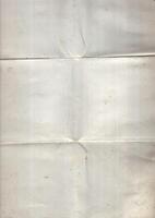 Interesting texture of old paper, soiled and damaged, as well as darkened by time and use, on a white background. Unique vintage texture of old paper which is approximately 60-70 years old. photo