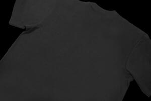 Blank t-shirt black template front and back view on clean background. Short Sleeve mock-up photo
