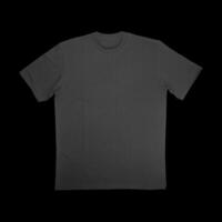 Blank t-shirt black template front and back view on clean background. Short Sleeve mock-up photo