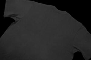 Blank t-shirt black template front and back view on clean background. Short Sleeve mock-up photo