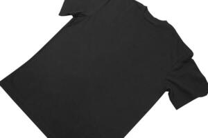Blank t-shirt black template front and back view on clean background. Short Sleeve mock-up photo