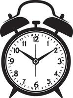 Alarm clock clean simple icon silhouette black vector