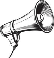 Megaphone clean simple outline black vector