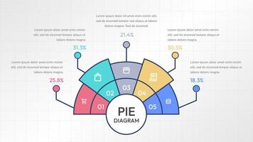 Colourful Pie Chart Infographic Template for Business and Other Purposes vector