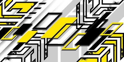 abstract geometric background with yellow and black lines vector