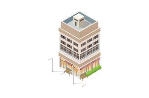 Modern isometric building Suitable for Diagrams, Game Asset, And Other asset vector