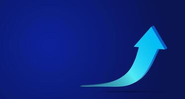 Blue arrow background, illustration of business growth on a dark blue background, suitable for presentations about economic growth, increasing profits, investment and good finances. vector