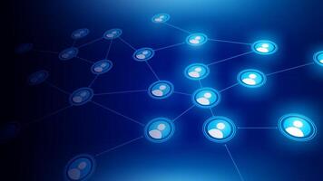 User network connection on dark blue background with light blue neon suitable for presentations about futuristic technology, big data, internet, cyber security, innovation, and cloud. vector