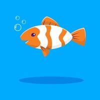 Flat illustration fish in the water with bubble vector