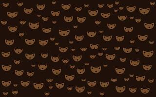 A brown and white pattern with bears on it vector