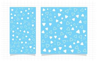 Two blue and white triangles on a sheet of paper vector