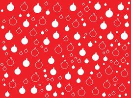 A red background with white christmas balls vector