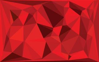 Red polygonal background with triangles vector