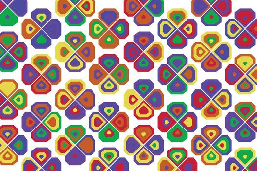 A colorful pattern with many different shapes vector