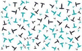 A pattern of blue and black birds on a white background vector