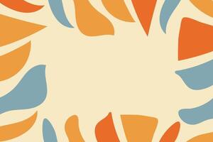An abstract background with orange, blue and white shapes vector