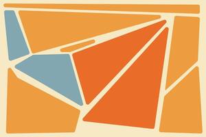 A poster with an orange, blue and white design vector