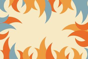 A background with flames and flames in orange and blue vector