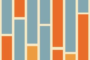 A blue and orange striped background with squares vector