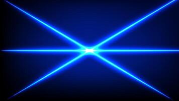 Glowing blue line laser with dynamic light effects for abstract background vector