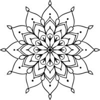 A flower coloring page with a large flower vector