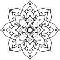 A flower coloring page with a large flower vector