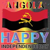 Angola Happy Independence Day with very Attractive Colorful Theme and Confetti vector