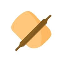 Rolling pin and dough icon. vector