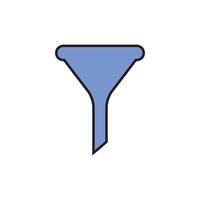 Filter button web shape icon, filtering symbol, funnel sign vector