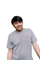 Southeast Asian man gazing forward with a thoughtful expression, conveying contemplation and focus photo