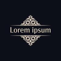 luxury logo design template frame pattern vector