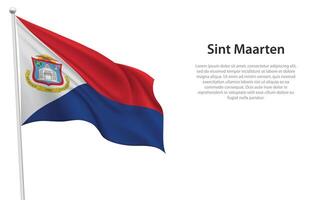 Isolated waving flag Sint Maarten vector